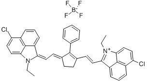 CAS 登录号：100012-45-1， 6-氯-2-[2-(3-[(6-氯-1-乙基苯并[c,d,]吲哚-2[1H]-亚基)乙亚基]-2-苯基-1-环戊烯-1-基)乙烯基]-1-乙基苯并[c,d]吲哚鎓四氟硼酸盐
