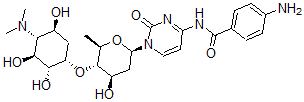 CAS 登录号：100108-92-7， 4-氨基-N-[1-[(2R,4R,5S,6R)-5-[(1S,2R,3S,4R,5S)-4-二甲基氨基-2,3,5-三羟基环己基]氧基-4-羟基-6-甲基四氢吡喃-2-基]-2-氧代嘧啶-4-基]苯甲酰胺