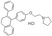 CAS#: 10090-61-6, 1-(2-(4-(2-Phenyl-3,4-dihydro-1-naphthyl)phenoxy)ethyl)pyrrolidine hydrochloride