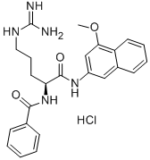 CAS 登录号：100900-33-2， N-[(1S)-4-[(氨基亚胺甲基)氨基]-1-[[(4-甲氧基-2-萘基)氨基]羰基]丁基]-苯甲酰胺单盐酸盐
