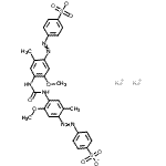 CAS 登录号：10114-63-3， 二钠4,4'-{羰基二[亚氨基(5-甲氧基-2-甲基-4,1-亚苯基)-2,1-二氮烯二基]}二苯磺酸酯