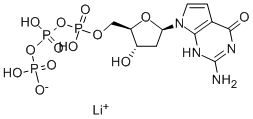 CAS 登录号：101515-08-6， 2-氨基-7-[2-脱氧-5-O-[羟基[[羟基(磷酰氧基)亚膦酰]氧基]亚膦酰]-beta-D-赤式-呋喃戊糖基]-1,7-二氢-4H-吡咯并[2,3-d]嘧啶-4-酮