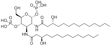 CAS 登录号:101662-30-0, (2(R),3(R))-alpha-D-吡喃葡萄糖2,3-二脱氧-2,3-二((3-羟基-1-氧代十四烷基)氨基)-1,4-二(二氢碱式磷酸盐)