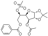 CAS 登录号：102029-58-3， 1,2-O-(1-甲基乙亚基)-alpha-D-谷氨酰呋喃糖3-乙酸酯6-苯甲酸酯5-甲烷磺酸酯