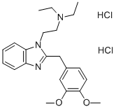CAS 登录号:102516-95-0, 1-(2-二乙基氨基乙基)-2-(3,4-二甲氧基苄基)-苯并咪唑二盐酸盐