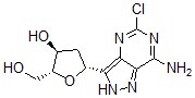 CAS 登录号：103090-53-5， (2R,3S,5R)-5-(7-氨基-5-氯-2H-吡唑并[5,4-e]嘧啶-3-基)-2-(羟基甲基)四氢呋喃-3-醇