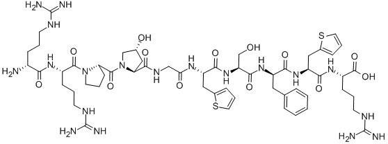 CAS#: 103412-42-6, D-Arginyl-L-Arginyl-L-Prolyl-(4R)-4-Hydroxy-L-Prolylglycyl-3-(2-Thienyl)-L-Alanyl-L-Seryl-D-Phenylalanyl-3-(2-Thienyl)-L-Alanyl-L-Arginine