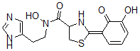 CAS 登录号：104245-09-2， (2Z)-N-羟基-2-(5-羟基-6-氧代-1-环己-2,4-二烯亚基)-N-[2-(3H-咪唑-4-基)乙基]-1,3-噻唑烷-4-甲酰胺