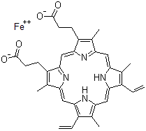 CAS#: 104414-01-9, [Dihydrogen 3,7,12,17-tetramethyl-8,13-divinyl-2,18-porphinedipropionato(2-)]-iron