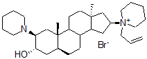 CAS 登录号：104855-17-6， (2S,3S,5S,10S,13R,16S)-10,13-二甲基-2-哌啶-1-基-16-(1-丙-2-烯基哌啶-1-鎓-1-基)-2,3,4,5,6,7,8,9,11,12,14,15,16,17-十四氢-1H-环戊二烯并[a]菲-3-醇溴化物