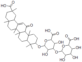 CAS#: 105038-43-5, 6-[(11-Carboxy-4,4,6a,6b,8a,11,14b-Heptamethyl-14-Oxo-2,3,4a,5,6,7,8,9,10,12,12a,14a-Dodecahydro-1H-Picen-3-Yl)Oxy]-4-(6-Carboxy-3,4,5-Trihydroxyoxan-2-Yl)Oxy-3,5-Dihydroxyoxane-2-Carboxylic Acid