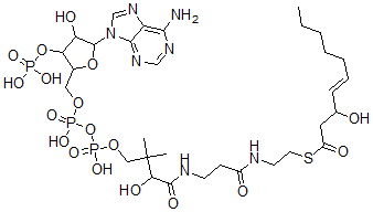 CAS#: 105181-63-3, S-[2-[3-[[4-[[[5-(6-Aminopurin-9-Yl)-4-Hydroxy-3-Phosphonooxyoxolan-2-Yl]Methoxy-Hydroxyphosphoryl]Oxy-Hydroxyphosphoryl]Oxy-2-Hydroxy-3,3-Dimethylbutanoyl]Amino]Propanoylamino]Ethyl] (E)-3-Hydroxydec-4-Enethioate