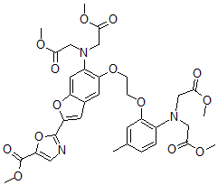 CAS#: 105344-37-4, Methyl 2-[6-[Bis(2-Methoxy-2-Oxoethyl)Amino]-5-[2-[2-[Bis(2-Methoxy-2-Oxoethyl)Amino]-5-Methylphenoxy]Ethoxy]-1-Benzofuran-2-Yl]-1,3-Oxazole-5-Carboxylate