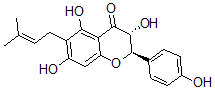 CAS 登录号：105377-77-3， (2R,3R)-3,5,7-三羟基-2-(4-羟基苯基)-6-(3-甲基丁-2-烯基)色满-4-酮