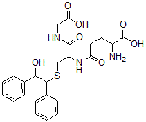 CAS 登录号：105449-15-8， 2-氨基-5-[[1-(羧甲基氨基)-3-[2-羟基-1,2-二(苯基)乙基]硫基-1-氧代丙烷-2-基]氨基]-5-氧代戊酸