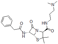 CAS 登录号:105603-45-0, N-(3-二甲基氨基丙基)苄基青霉素酰胺