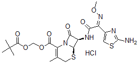 CAS#: 105629-49-0, 2,2-Dimethylpropanoyloxymethyl (6R,7R)-7-[[(2Z)-2-(2-Amino-1,3-Thiazol-4-Yl)-2-Methoxyiminoacetyl]Amino]-3-Methyl-8-Oxo-5-Thia-1-Azabicyclo[4.2.0]Oct-2-Ene-2-Carboxylate Hydrochloride