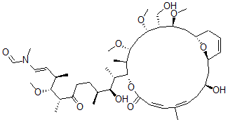 CAS#: 105694-32-4, N-[(E,3R,4R,5R,9S,10S,11S)-10-Hydroxy-11-[(1S,3S,4R,5S,7R,8S,9R,12E,14E,17S,19R)-17-Hydroxy-4-(Hydroxymethyl)-3,5,7-Trimethoxy-8,14-Dimethyl-11-Oxo-10,23-Dioxabicyclo[17.3.1]Tricosa-12,14,20-Trien-9-Yl]-4-Methoxy-3,5,9-Trimethyl-6-Oxododec-1-Enyl]-N-Methylformamide