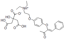 CAS 登录号：106063-70-1， (Z)-3-(4-(2-(二乙基氨基)乙氧基)苯氧基)-4-苯基-3-丁烯-2-酮柠檬酸盐