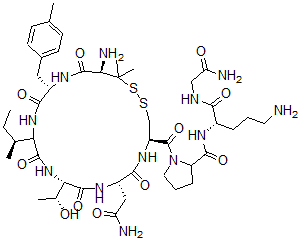 CAS#: 106128-84-1, N-[(2S)-5-Amino-1-[(2-Amino-2-Oxoethyl)Amino]-1-Oxopentan-2-Yl]-1-[(4R,7S,10S,16S,19R)-19-Amino-7-(2-Amino-2-Oxoethyl)-13-[(2S)-Butan-2-Yl]-10-(1-Hydroxyethyl)-20,20-Dimethyl-16-[(4-Methylphenyl)Methyl]-6,9,12,15,18-Pentaoxo1,2-Dithia-5,8,11,14,17-Pentazacycloicosane-4-Carbonyl]Pyrrolidine-2-Carboxamide
