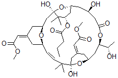 CAS#: 107021-11-4, Butanoic acid, (1S,3S,5Z,7R,8E,11R,13E,15S,17R,21R,23R,25S)-1,11,21-trihydroxy-17-[(1R)-1-hydroxyethyl]-5,13-bis(2-methoxy-2-oxoethylidene)-10,10,26,26-tetramethyl-19-oxo-18,27,28,29-tetraoxatetracyclo[21.3.1.13,7.111,15]nonacos-8-en-25-yl ester