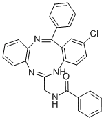 CAS#: 107469-97-6, 12-Benzamidomethyl-8-Chloro-6-Phenyl-11H-Dibenzo(b,g)(1,3,6)Triazonine