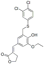 CAS 登录号：107788-13-6， (3E)-3-[[3-[(3,4-二氯苯基)巯基甲基]-5-乙氧基-4-羟基苯基]亚甲基]四氢呋喃-2-酮