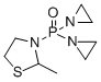 CAS 登录号：1078-79-1， 3-(二(1-氮丙啶基)亚膦酰)-2-甲基噻唑烷