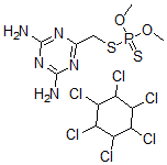CAS#: 107959-15-9, 6-(Dimethoxyphosphinothioylsulfanylmethyl)-1,3,5-Triazine-2,4-Diamine; 1,2,3,4,5,6-Hexachlorocyclohexane