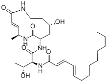 CAS 登录号：108351-52-6， (2E,4E)-N-[(2S,3R)-3-羟基-1-[[(3Z,5S,8S,10S)-10-羟基-5-甲基-2,7-二氧代-1,6-二氮杂环十二碳-3-烯-8-基]氨基]-1-氧代丁烷-2-基]十四碳-2,4-二烯酰胺