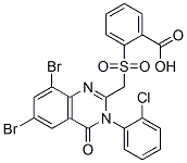 CAS 登录号：108659-81-0， 2-[[6,8-二溴-3-(2-氯苯基)-4-氧代喹唑啉-2-基]甲基磺酰基]苯甲酸