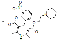 CAS#: 108852-42-2, O5-Ethyl O3-(2-Piperidin-1-Ylethyl) 2,6-Dimethyl-4-(3-Nitrophenyl)-1,4-Dihydropyridine-3,5-Dicarboxylate