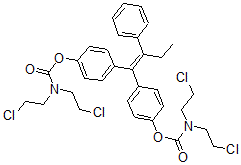 CAS 登录号：110008-65-6， [4-[1-[4-[二(2-氯乙基)氨基甲酰氧基]苯基]-2-苯基丁-1-烯基]苯基]N,N-二(2-氯乙基)氨基甲酸酯