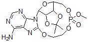CAS 登录号：110090-92-1， 8-(2''-羟基乙氧基)-2',3'-O-异亚丙基腺苷-5',2''-磷酸甲酯