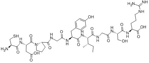 CAS 登录号:110590-60-8, L-半胱氨酰-L-alpha-天冬氨酰-L-脯氨酰甘氨酰-L-酪氨酰-L-异亮氨酰甘氨酰-L-丝氨酰-L-精氨酸