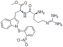 CAS 登录号：110800-95-8， (2S)-2-[[(2S)-2-氨基-5-(二氨基亚甲基氨基)戊酰]氨基]-3-[1-(2-硝基苯基)硫基吲哚-3-基]丙酸甲酯
