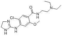 CAS 登录号:111049-28-6, 5-氯-N-(2-二乙基氨基乙基)-4-(4,5-二氢-1H-咪唑-2-基氨基)-2-甲氧基苯甲酰胺
