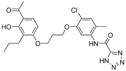 CAS 登录号：111130-13-3， N-(5-(3-(4-乙酰基-3-羟基-2-丙基苯氧基)丙氧基)-4-氯-2-甲基苯基)-1H-四唑-5-甲酰胺单钠盐