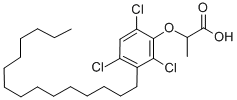 CAS 登录号：111253-99-7， 2-(2,4,6-三氯-3-十五烷基苯氧基)丙酸