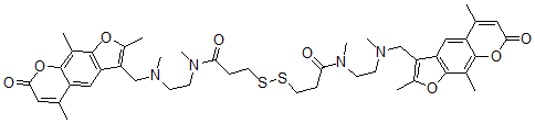 CAS#: 112250-61-0, 3,3'-Dithiobis[N-methyl-N-[2-[methyl[(2,5,9-trimethyl-7-oxo-7H-furo[3,2-g][1]benzopyran-3-yl)methyl]amino]ethyl]propanamide]