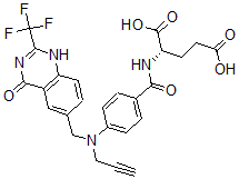 CAS 登录号：112887-78-2， (2S)-2-[[4-[[4-氧代-2-(三氟甲基)-1H-喹唑啉-6-基]甲基-丙-2-炔基氨基]苯甲酰基]氨基]戊烷二酸