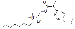 CAS 登录号：113168-14-2， N,N-二甲基-N-[2-[2-[4-(2-甲基丙基)苯基]-1-氧代丙氧基]乙基]-1-辛烷铵溴化物