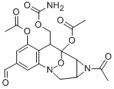 CAS#: 113202-60-1, 1-acetyl-7,9-bis(acetyloxy)-8-(((aminocarbonyl)oxy)methyl)-1,1a,2,8,9,9a-hexahydro-3,9-Epoxy-3H-azirino(2,3-c)(1)benzazocine-5-carboxaldehyde
