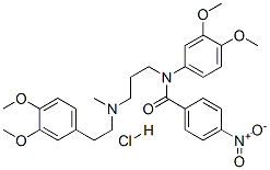 CAS 登录号：113241-47-7， N-(3,4-二甲氧基苯基)-N-[3-[2-(3,4-二甲氧基苯基)乙基-甲基-氨基]丙基]-4-硝基-苯甲酰胺盐酸盐