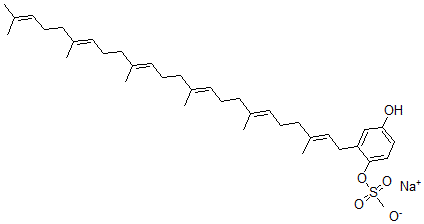 CAS 登录号:113267-17-7, 六联异戊烯基氢醌硫酸酯单钠盐