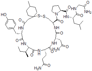 CAS 登录号:113789-43-8, 1'-(1'-硫代-4'-甲基环己烷)乙酸-缩宫素
