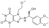 CAS#: 114606-56-3, (8-(1-(3,4-Dimethoxyphenyl)-2-hydroxyethyl)amino)-3,7-dihydro-7-(2-methoxyethyl)-1,3-dimethyl-1H-purine-2,6-dione