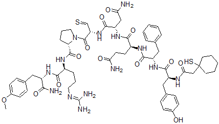 CAS#: 114872-15-0, (2S)-N-[(2S)-4-Amino-1-[[(2R)-1-[(2S)-2-[[(2S)-1-[[(2S)-1-Amino-3-(4-Methoxyphenyl)-1-Oxopropan-2-Yl]Amino]-5-(Diaminomethylideneamino)-1-Oxopentan-2-Yl]Carbamoyl]Pyrrolidin-1-Yl]-1-Oxo-3-Sulfanylidenepropan-2-Yl]Amino]-1,4-Dioxobutan-2-Yl]-2-[[(2S)-2-[[(2S)-3-(4-Hydroxyphenyl)-2-[[2-(1-Sulfanylcyclohexyl)Acetyl]Amino]Propanoyl]Amino]-3-Phenylpropanoyl]Amino]Pentanediamide