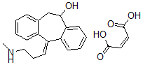 CAS 登录号：1156-99-6， (5E)-10,11-二氢-5-(3-(甲基氨基)亚丙基)-5H-二苯并(a,d)环庚烯-10-醇马来酸盐