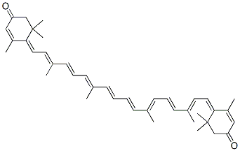 CAS#: 116-30-3, (4E)-3,5,5-Trimethyl-4-[(2E,4E,6E,8E,10E,12E,14E,16E,18E)-3,7,12,16-Tetramethyl-18-(2,6,6-Trimethyl-4-Oxo-1-Cyclohex-2-Enylidene)Octadeca-2,4,6,8,10,12,14,16-Octaenylidene]Cyclohex-2-En-1-One